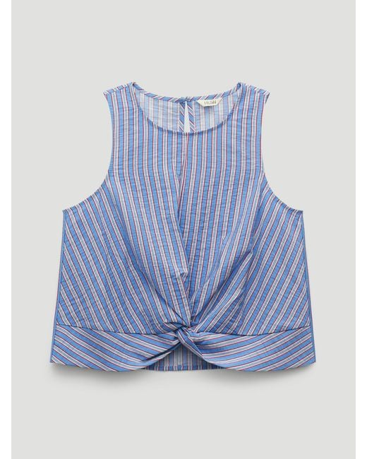 Hush Blue Maggie Stripe Twist Front Top