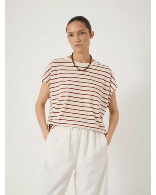 Hush Natural Petra Stripe Cotton Slub Tank