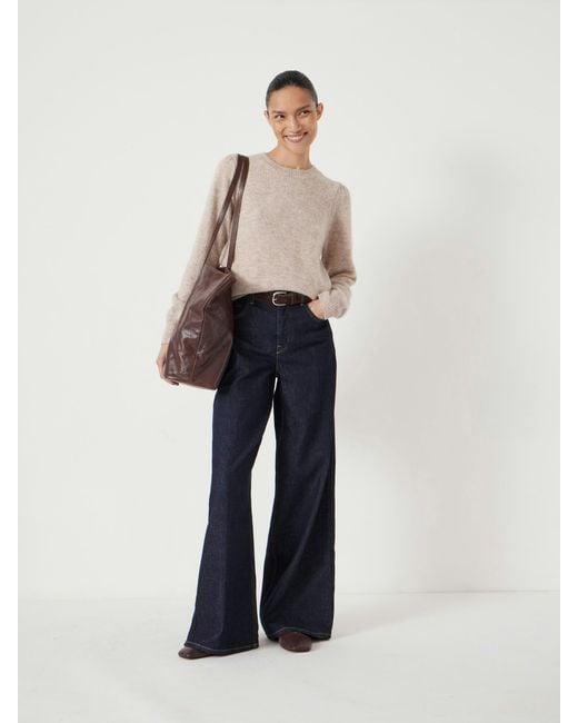 Hush Natural Gathered Shoulder Wool Blend Jumper