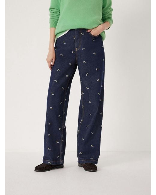 Hush Green Romy Embroidered Floral Jeans