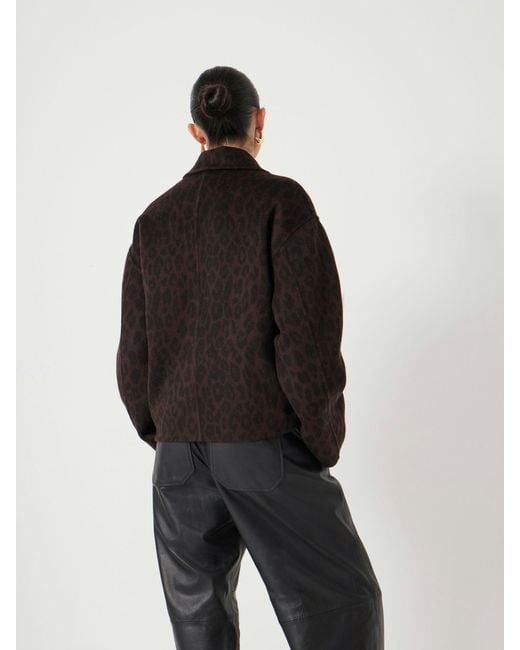 Hush Black Pure Wool Leopard Double Faced Jacket
