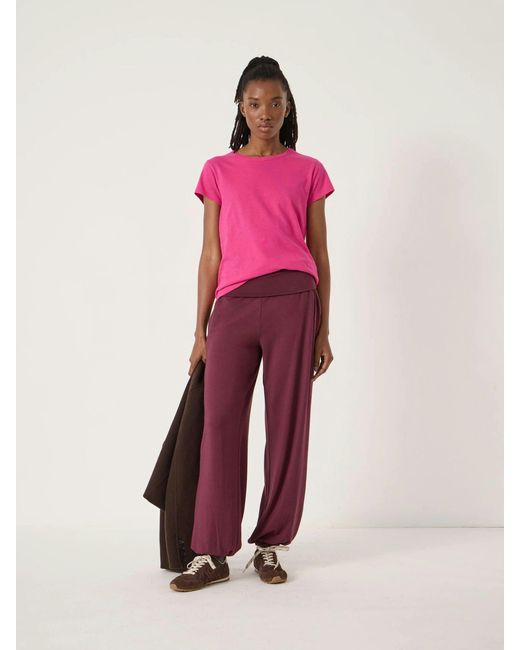 Hush Pink Slim Fit Slub Cotton Crew Neck T-Shirt