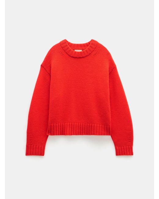 Hush Red Cora Chunky Cashmere Crew Jumper