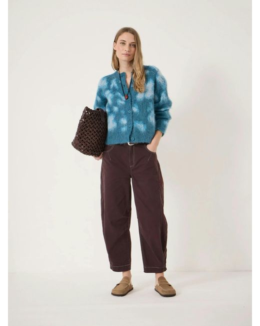 Hush Blue Florrie Patterned Cardigan With Wool
