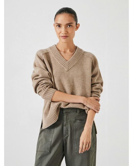 Hush Natural Erica Merino Wool V Neck Jumper
