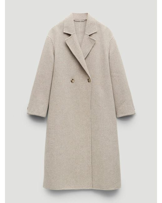 Hush Natural Mili Double Faced Wool Checked Coat