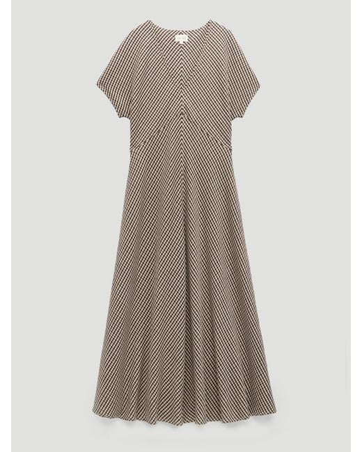 Hush Natural Grace Jersey Gingham Check V-Neck Maxi Dress