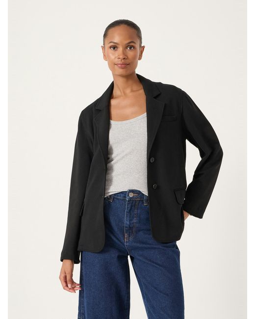 Hush Blue Relaxed Jersey Ponte Blazer
