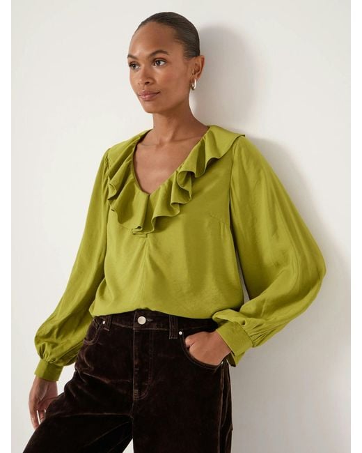 Hush Green Air Flow Ruffle Blouse