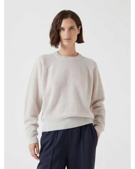 Hush White Jasmine Cashmere Rib Detail Jumper