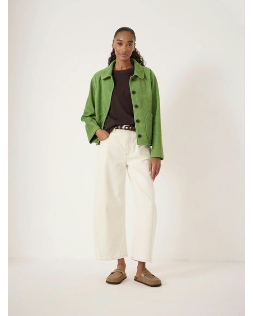 Hush Green Shaw Suede Jacket