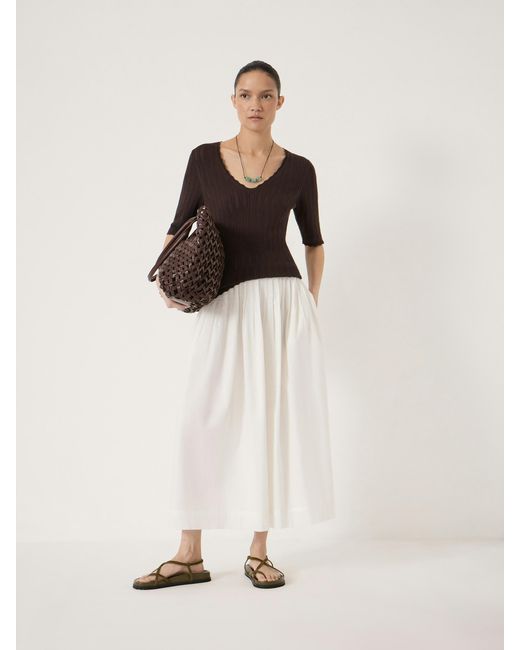 Hush Black Fine Pointelle Short Sleeve Knitted T-Shirt