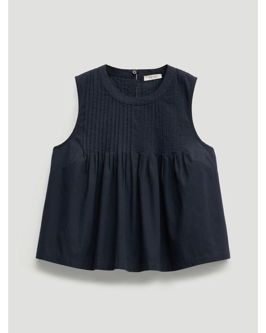 Hush Blue Arden Pin Tuck Detail Shell Top