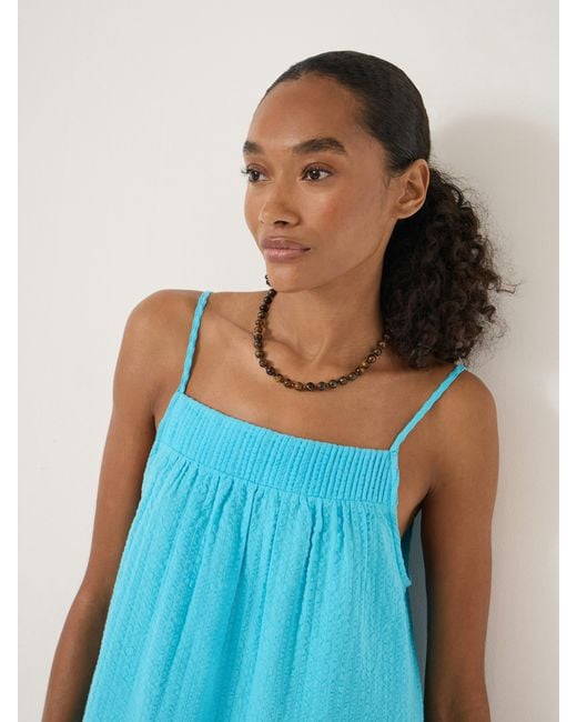 Hush Blue Carmen Seersucker Beach Mini Dress