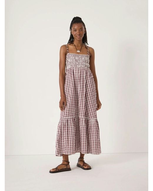Hush Pink Leni Shirred Gingham Beach Dress