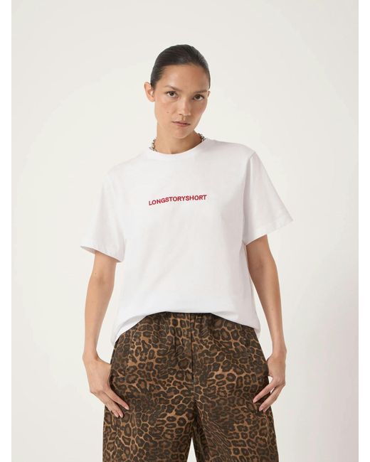 Hush White Long Story Short Slogan T-Shirt