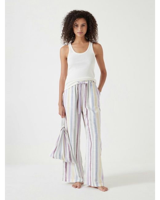 Hush White Rudie Stripe Trouser Pyjama Set