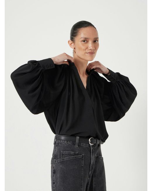 Hush Black Fleur Floaty Chiffon Blouse