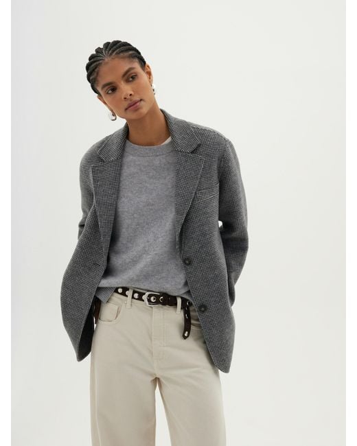 Hush Gray Simeron Wool Double Faced Oversized Blazer