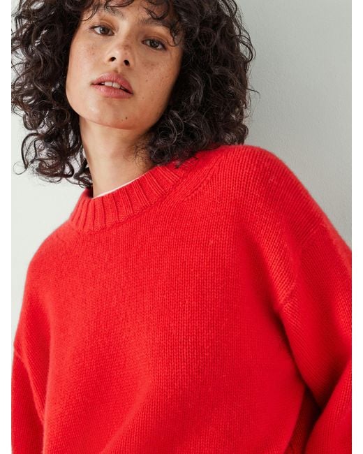 Hush Red Cora Chunky Cashmere Crew Jumper