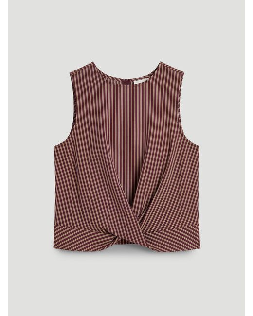 Hush Brown Maggie Stripe Twist Front Top