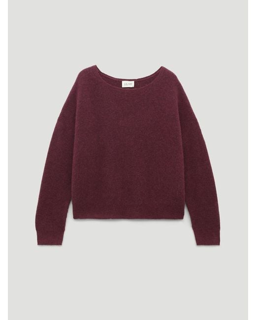 Hush Red Bryony Slash Neck Knitted Jumper