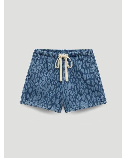 Hush Blue Betty Supersoft Leopard Denim Shorts