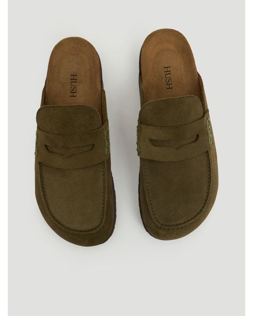 Hush Blue Rune Suede Padded Mules