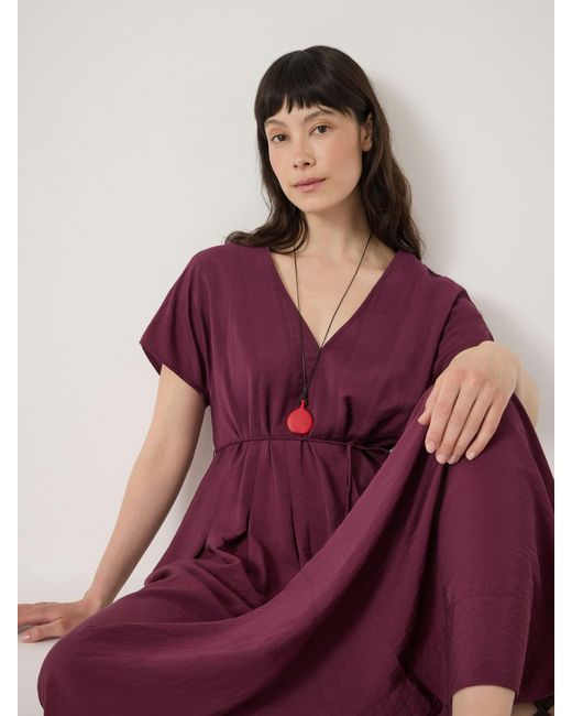 Hush Purple Bronte Pleated Midi Dress