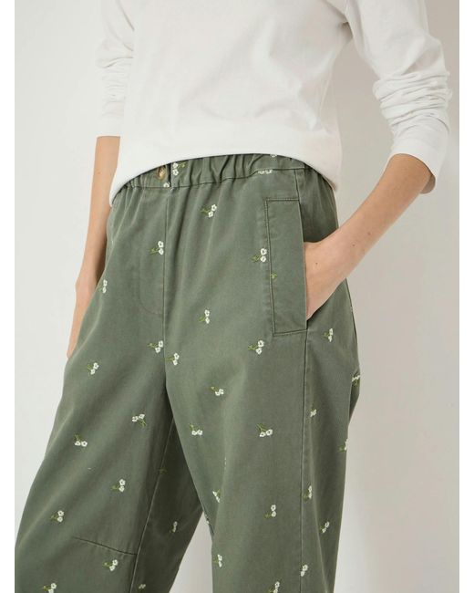 Hush Green Jack Barrell Leg Embroidered Trousers