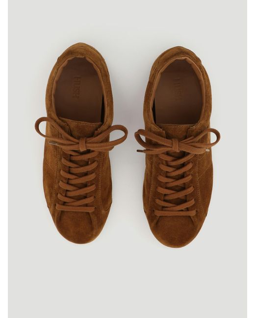 Hush Brown Florae Suede Slimline Trainer