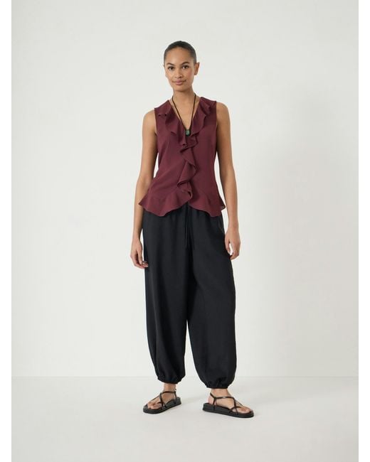 Hush Red Charlie Chiffon Ruffle Blouse