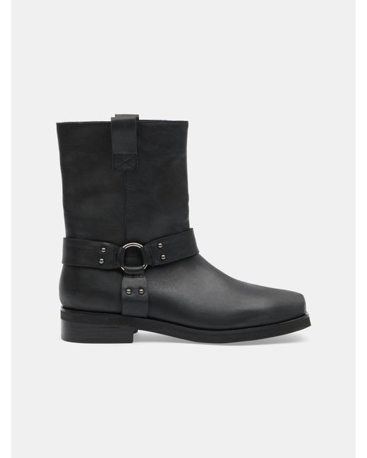 Hush Black Oakley Leather Biker Boot