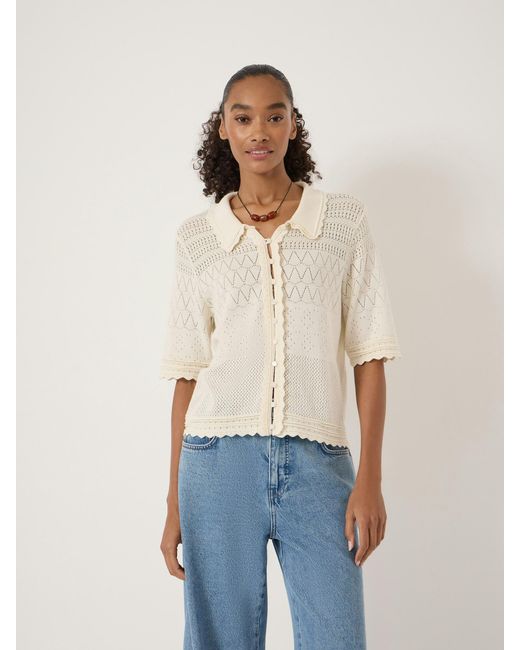 Hush Natural Pointelle Cotton Cardigan