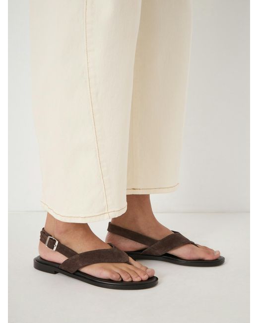 Hush Natural Zenya Suede Toe Post Sandal