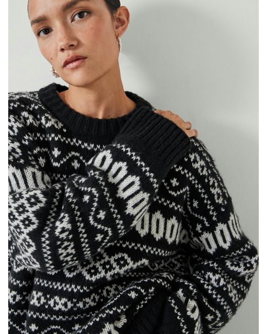 Hush Black Georgie Fairisle Jumper