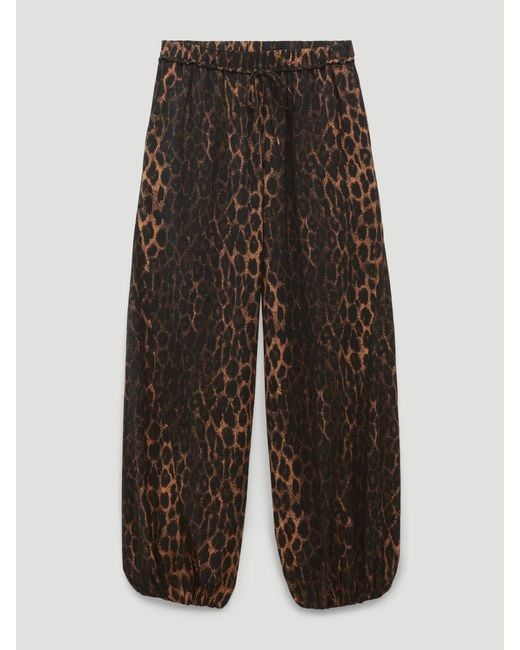 Hush Natural Mako Leopard Balloon Hem Trousers