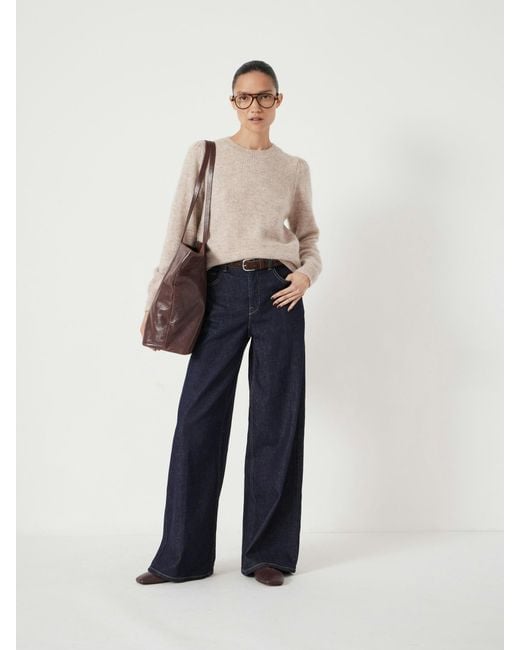 Hush Natural Gathered Shoulder Wool Blend Jumper