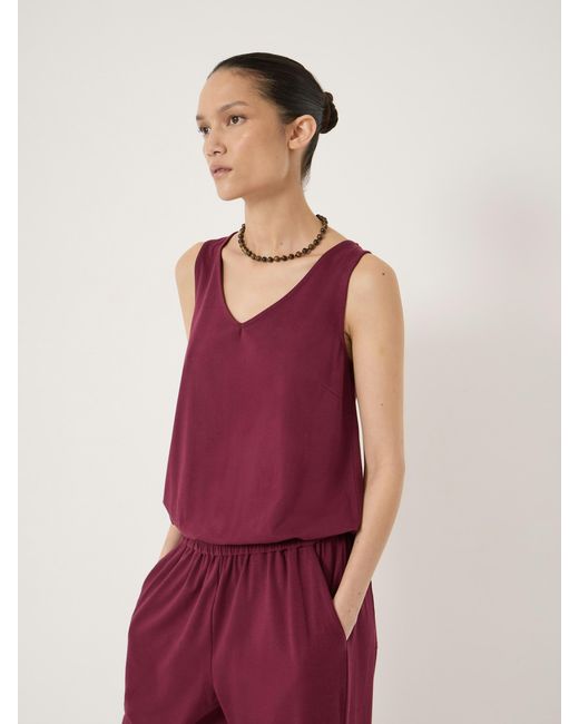 Hush Red Cropped Jersey Jumpsuit