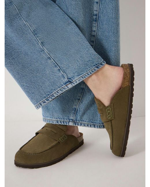 Hush Blue Rune Suede Padded Mules