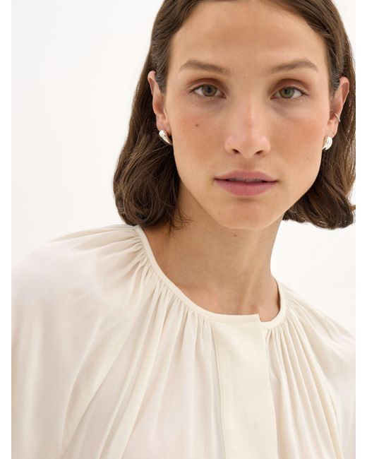 Hush White Sylvia Soft Wool Blouse