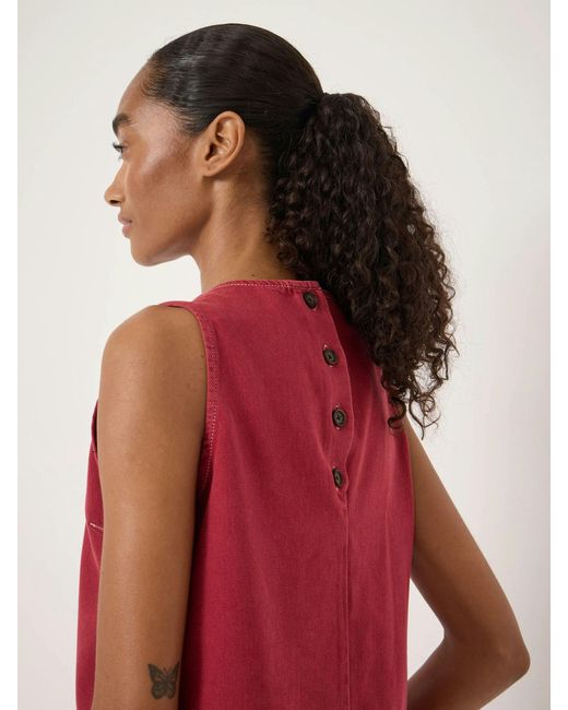 Hush Red Valerie Denim Shell Top