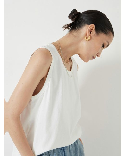 Hush White Carla Relaxed Tank Top