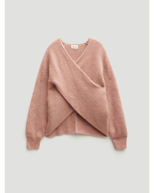 Hush Pink Betty Fluffy Cross Front Jumper