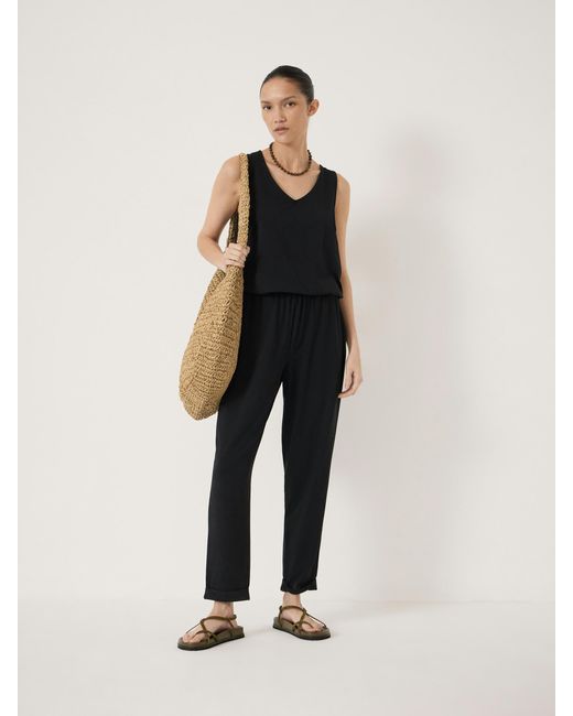 Hush Black Cropped Jersey Jumpsuit
