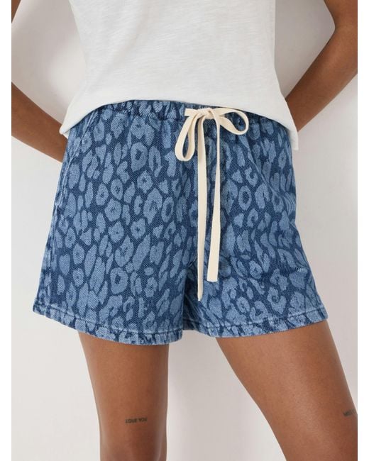 Hush Blue Betty Supersoft Leopard Denim Shorts