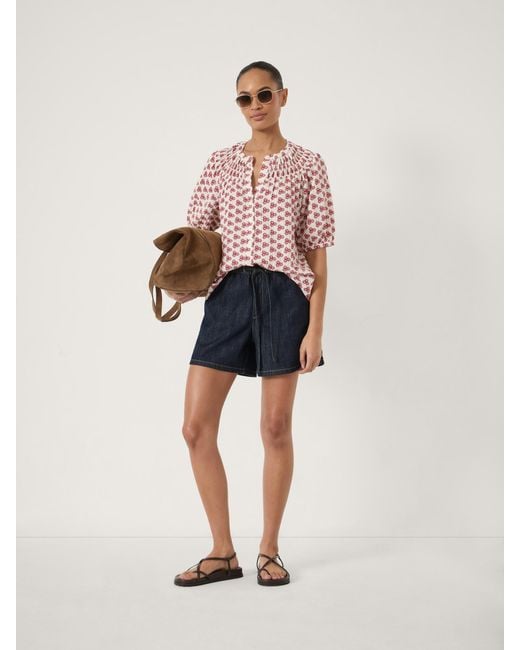 Hush Dru Gathered Neckline Crinkle Blouse