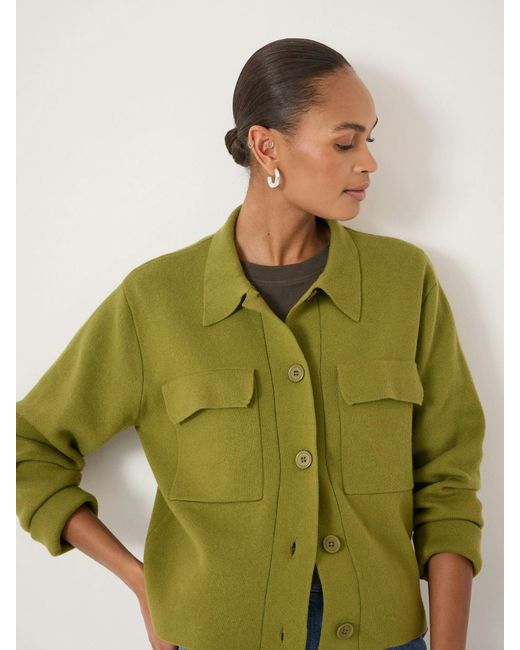 Hush Green Bobbie Shirt Jacket With Wool