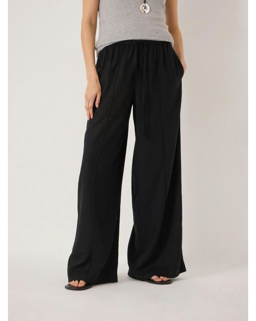 Hush Natural Petunia Linen Blend Wide Leg Trousers