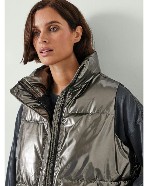 Hush Gray Alice Metallic Oversized Puffer Gilet